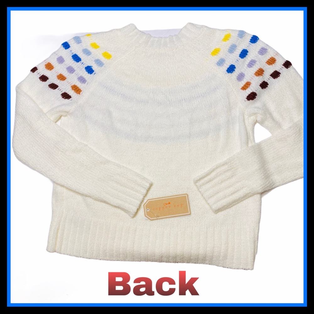 NWT COPPER KEY IVORY so SOFT SWEATER BIG DOT Detail Size S - Picture 2 of 9